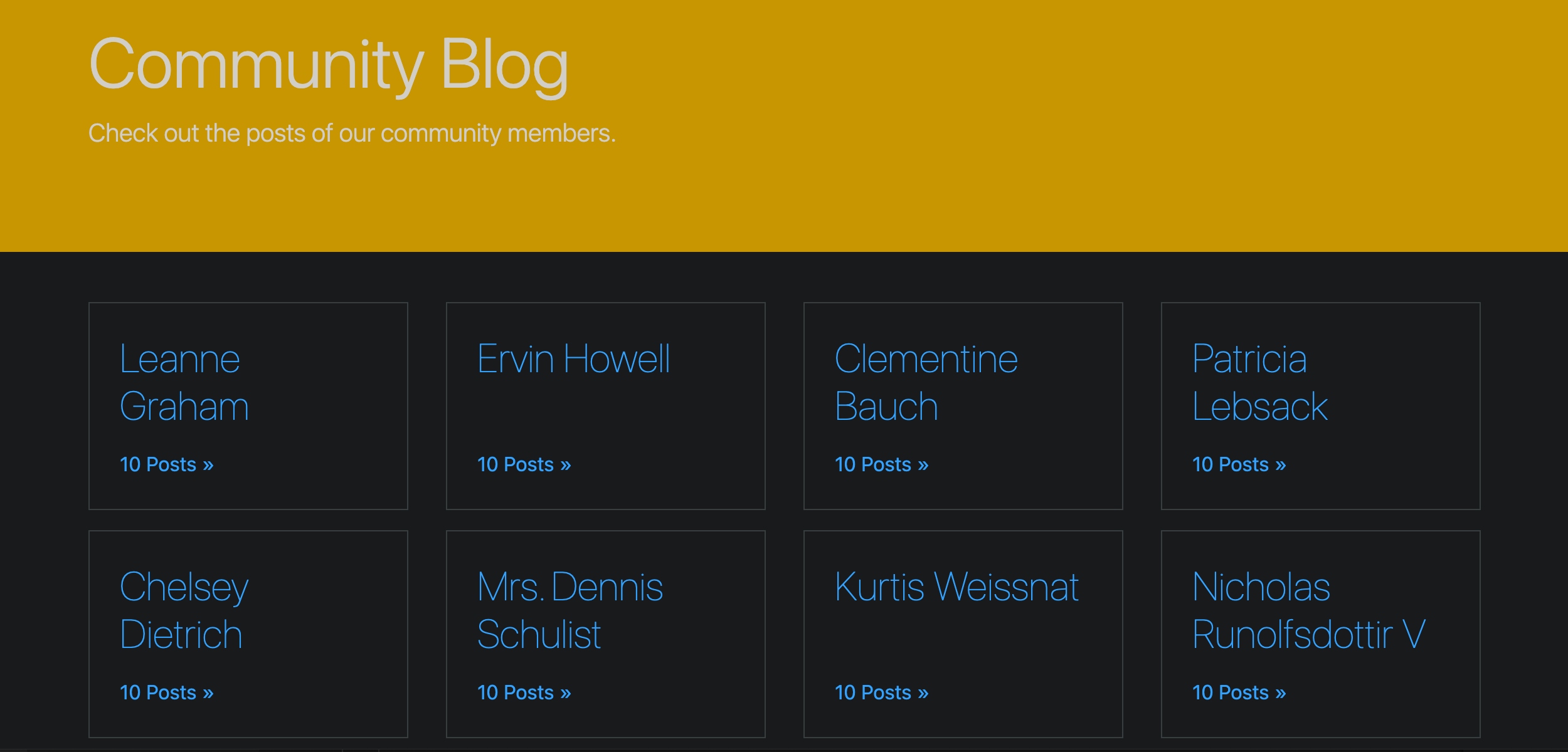 Commiunity Blog Screen Shot